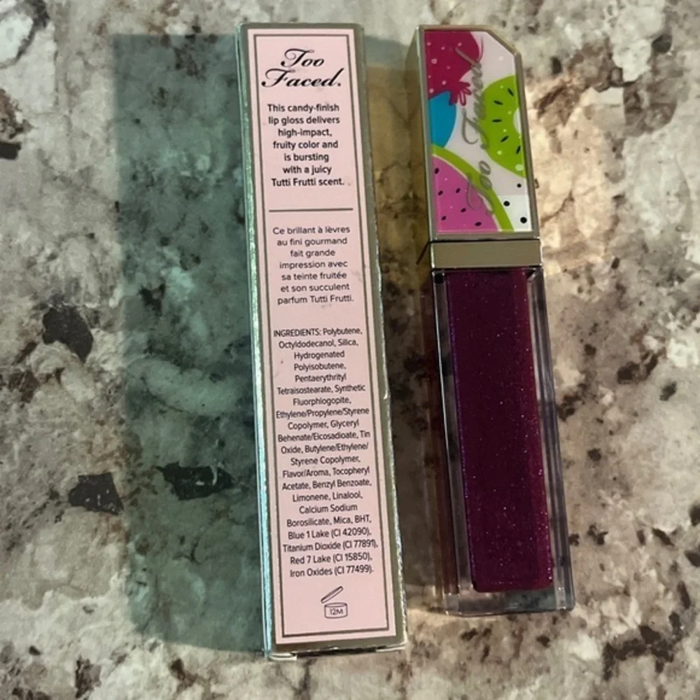 Too Faced Juicy‎ Fruits Lip Gloss Glaze “Plum Crazy!” 7ml/0.24 oz NEW With Box